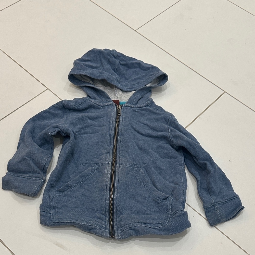 Tea collection Blue Hooded Zip-Up sweater Jacket 18/24m